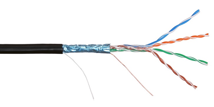 Кабель FTP-5cat.4pair24AWG внешний на тросу
