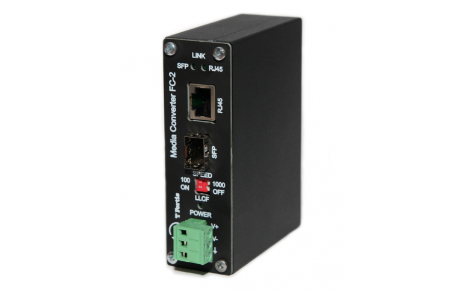 Tfortis FC-2 Медиаконвертер оптический гигабитный; Поддержка SFP модулей 1.25 Гбит/с и 155 Мбит/с; 9